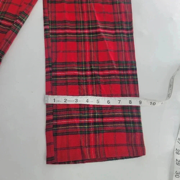 bee & willow Christmas pajamas kids size 8-10 Medium red green plaid - Picture 11 of 12